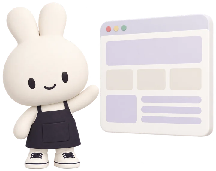 サイトの見本を指さす aunny