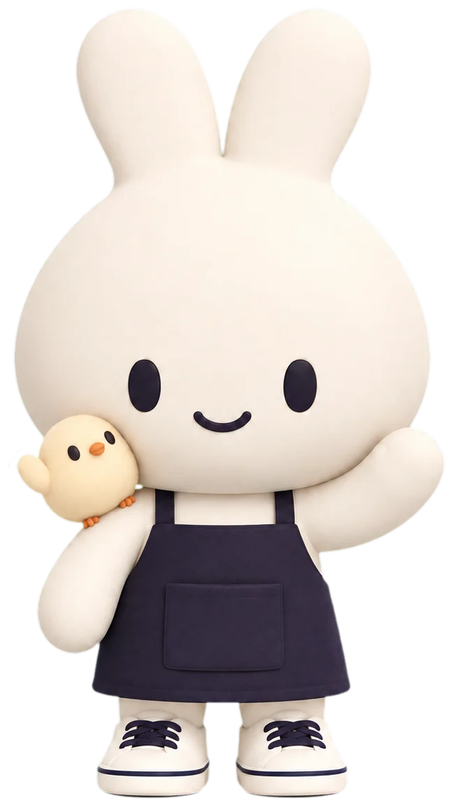 手を振る aunny と piyo